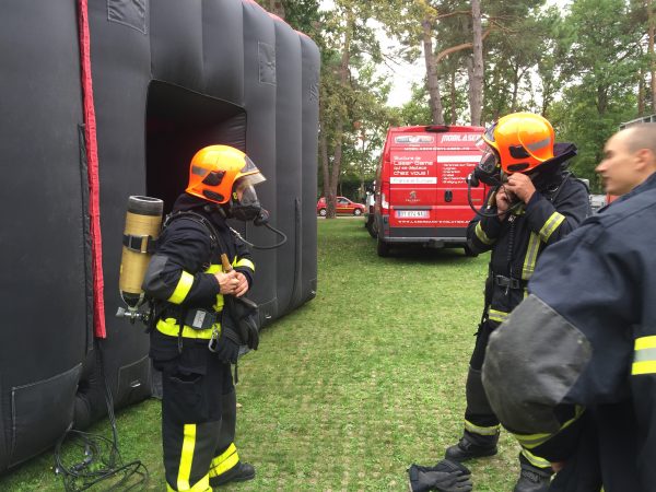 Mobilaser - Fontainebleau : Préparation exercice d'intervention pompier